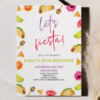 Lasst uns Fiesta! Taco Birthday Party Einladung