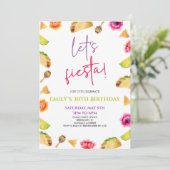 Lasst uns Fiesta! Taco Birthday Party Einladung (Stehend Vorderseite)