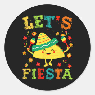 Lasst uns Fiesta Taco Cinco De Mayo Boys Men Kids  Runder Aufkleber
