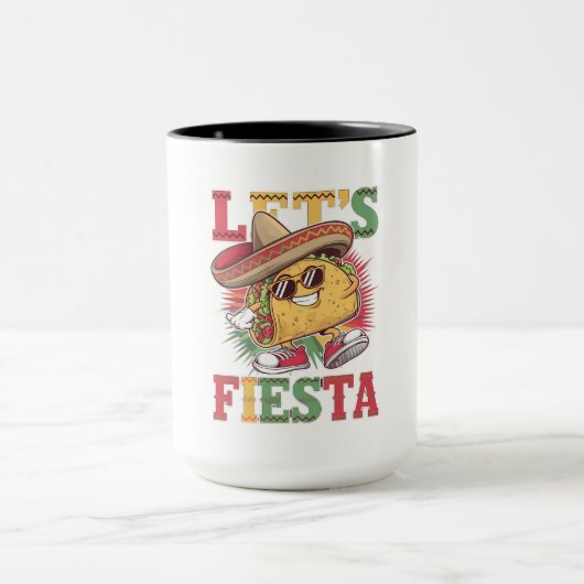 Lasst uns Fiesta Taco Design Fun Cinco de Mayo Mex Tasse (Zentrum)