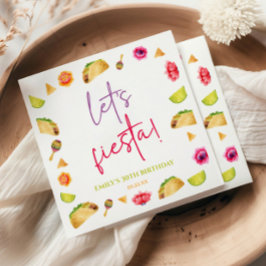 Lasst uns Fiesta Taco Mexican Fiesta Birthday Part Serviette