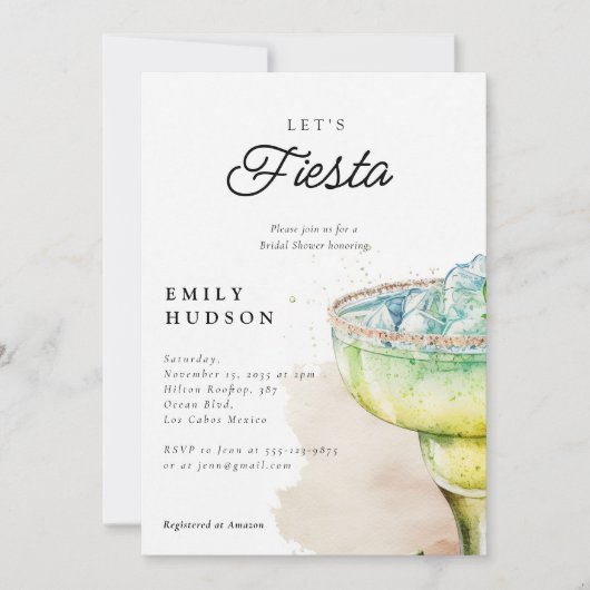 Lasst uns Fiesta Tequila Bridal Dusche einladen Einladung (Vorderseite)