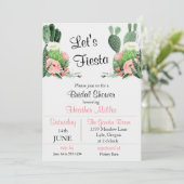 Lasst uns Fiesta Watercolor Bridal Dusche einladen Einladung (Stehend Vorderseite)