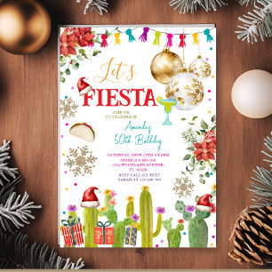 Lasst uns Fiesta Weihnachten Mexikanische 50. Gebu Einladung