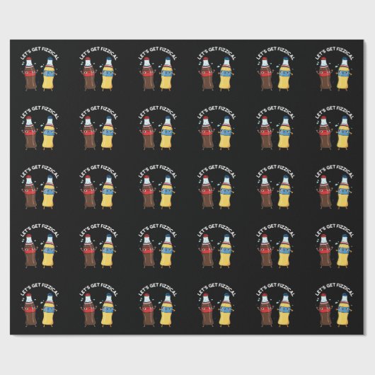 Lasst uns fizzical Funny Soda Pop Pun Dark BG Geschenkpapier (Flach)