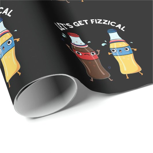 Lasst uns fizzical Funny Soda Pop Pun Dark BG Geschenkpapier (Rolleneckpunkt)