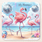 Lasst uns Flamenco! Birthday Beach Bash Rechteckiger Pappuntersetzer (Vorderseite)