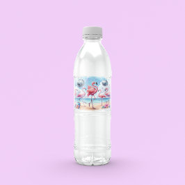 Lasst uns Flamenco! Birthday Beach Bash Wasserflaschenetikett