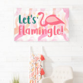 Lasst uns Flamingale mit Flamingo Birds rosa Banner (Insitu)