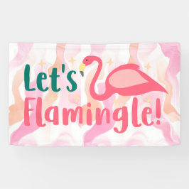 Lasst uns Flamingale mit Flamingo Birds rosa Banner