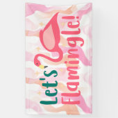 Lasst uns Flamingale mit Flamingo Birds rosa Banner (Vertikal)