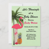 Lasst uns Flamingle Baby Shower Ananas, Punkte ein Einladung (Vorderseite)