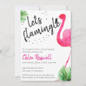 Lasst uns Flamingle Baby Shower Einladung (Vorderseite)