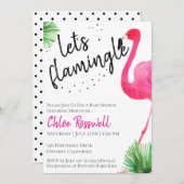 Lasst uns Flamingle Baby Shower Einladung (Vorne/Hinten)