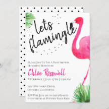 Lasst uns Flamingle Baby Shower Einladung