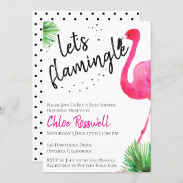 Lasst uns Flamingle Baby Shower Einladung