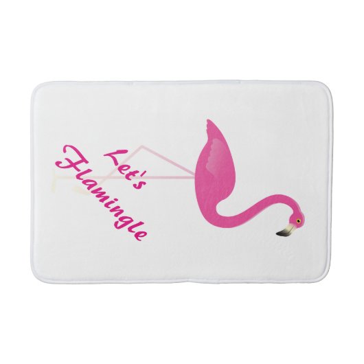 Lasst uns Flamingle Bath Matt Badematte (Vorderseite)