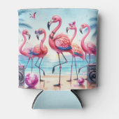 Lasst uns Flamingle Beach Party Dosenkühler (Vorderseite)