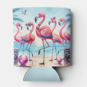 Lasst uns Flamingle Beach Party Dosenkühler (Rückseite)