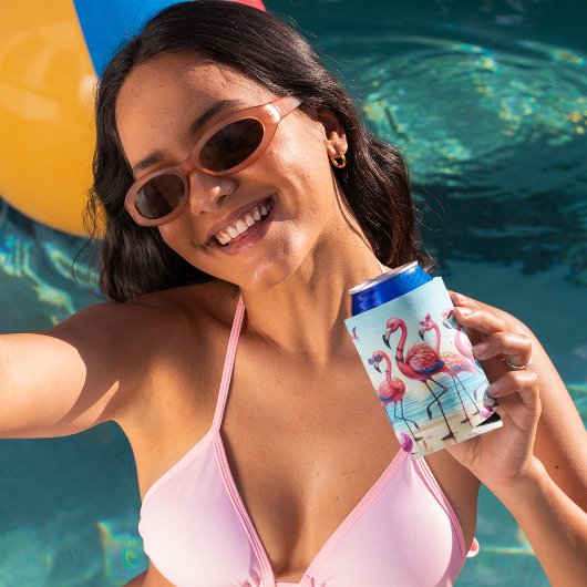 Lasst uns Flamingle Beach Party Dosenkühler