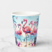 Lasst uns Flamingle Beach Party Pappbecher (Vorderseite)