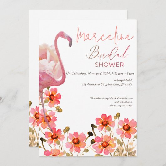 Lasst uns Flamingle-Brautparty Einladung (Vorne/Hinten)