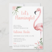 Lasst uns Flamingle-Brautparty Einladung (Vorderseite)