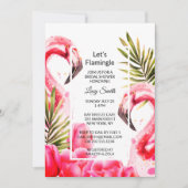 Lasst uns Flamingle-Brautparty | Flamingoes Einladung (Vorderseite)