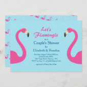 Lasst uns Flamingle Couple's Dusche einladen hellb Einladung (Vorne/Hinten)