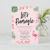 Lasst uns Flamingle | Einladung der Babydusche (Stehend Vorderseite)