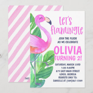 Lasst uns Flamingle feiern! Geburtstagseinladung Einladung