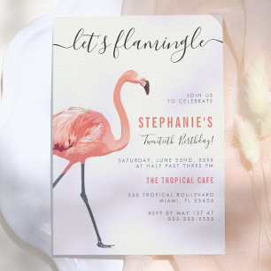 Lasst uns Flamingle feiern   Moderne Flamingo-Gebu Einladung