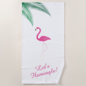 Lasst uns Flamingle Flamingo Beach Handtuch (Vorderseite)