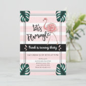Lasst uns Flamingle | Flamingo Birthday Einladung (Stehend Vorderseite)