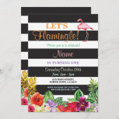 Lasst uns Flamingle Flamingo jedes Alter zum Gebur Einladung (Vorne/Hinten)