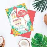 Lasst uns Flamingle Flamingo Tropical Floral Sweet Einladung<br><div class="desc">Diese niedliche und moderne 16 . Geburtstag-Geburtstagsfeier lädt zur Sommersaison ein. Es verfügt über einen handgezeichnet Flamingo im Stil eines Cartoon, Blume und Blätter. Die Farbgebung umfasst Mangogelb, Korallenrosa, aquamarines Grün und Weiß. Es ist lustig, spielerisch und sommerlich; das perfekte Design für ein Party, Grill oder ein Party mit Strandmotiven....</div>