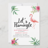 Lasst uns Flamingle Geburtstagsparty einladen Einladung (Vorderseite)