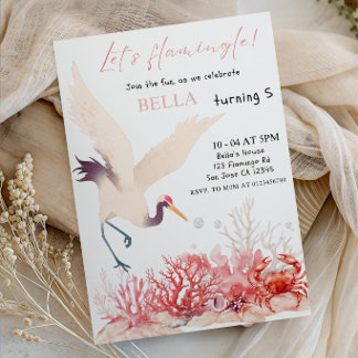 Lasst uns Flamingle machen! Pink Flamingo Mädchen  Einladung