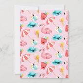 Lasst uns Flamingle Modern Pink Flamingo 30. Gebur Einladung (Rückseite)