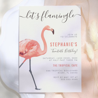 Lasst uns Flamingle | Moderne Flamingo Geburtstags Einladung