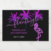 Lasst uns Flamingle Neon Pink Flamingo 30. Geburts Schaumweinetikett (Einzelnes Label)