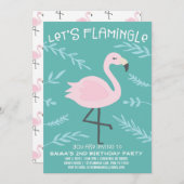 Lasst uns Flamingle Niedlich Flamingo Pastel Einla Einladung (Vorne/Hinten)