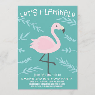 Lasst uns Flamingle Niedlich Flamingo Pastel Einla Einladung