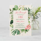 Lasst uns Flamingle Pink 30. Tropical Birthday Par Einladung (Stehend Vorderseite)
