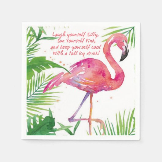 Lasst uns Flamingle Serviette (Vorderseite)