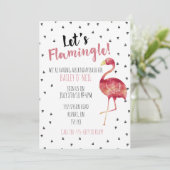 Lasst uns Flamingle spielen! Einladung (Stehend Vorderseite)