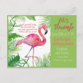 Lasst uns Flamingle spielen! Einladung Postkarte (Vorderseite)