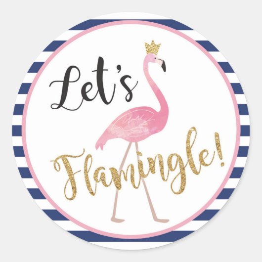 Lasst uns Flamingle spielen! Flamingo Sticker (Vorderseite)