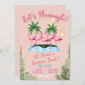 Lasst uns Flamingle spielen! Flamingo Thema Summer Einladung (Vorne/Hinten)