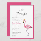 Lasst uns Flamingle spielen! Hot-Rosa-Brautparty Einladung (Vorne/Hinten)